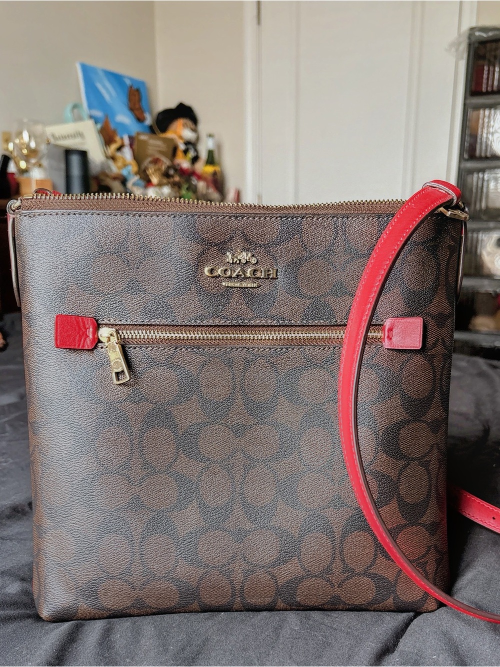Coach Rowan Signature Canvas Leather File Bag